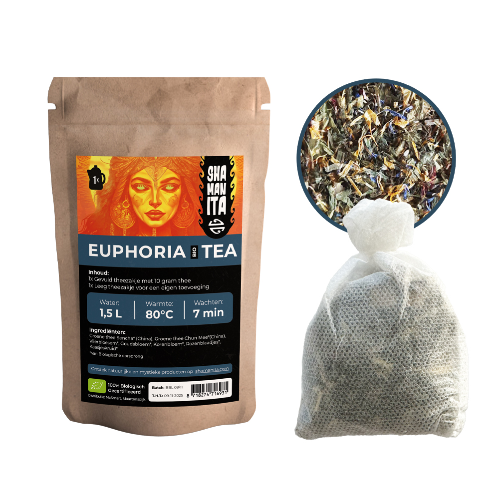 Euphoria Bio Tea van Shamanita met inhoud