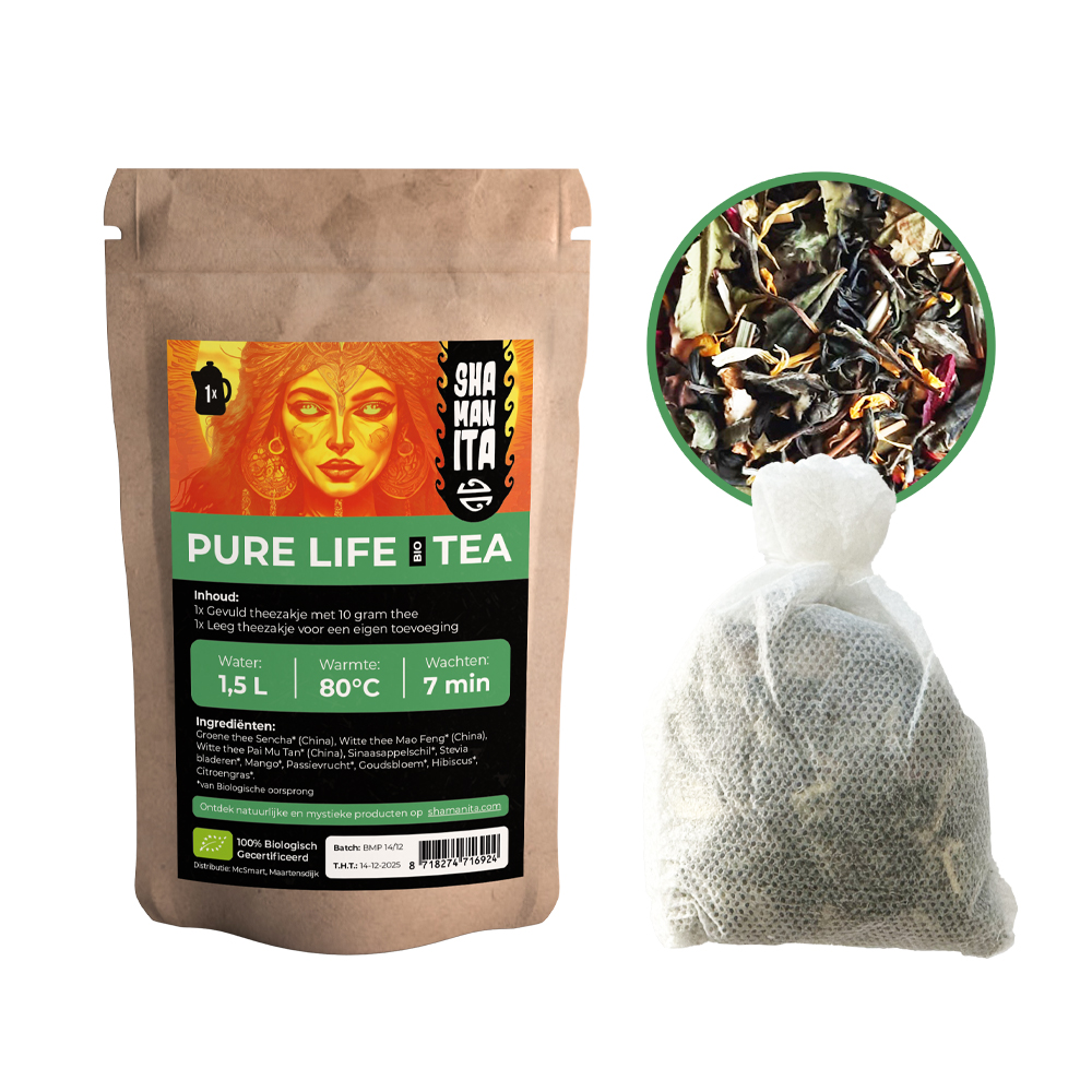 Pure Life Tea van Shamanita met inhoud